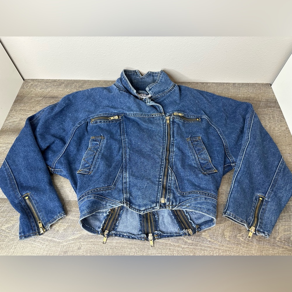 Unique Vintage Weathered Blues 80s/90s  Denim Jean Jacket Small Adult Rare